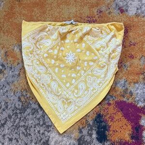 Yellow Bandana with Paisley Print crop top